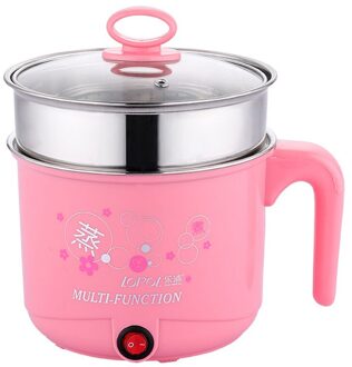 Mini 1.8L Elektrische Fornuis Elektrische Anti-aanbak Pan Koken Apparatuur Stoomboot Pot Elektrisch Fornuis Stoomboot 2 Lagen Praktische roze