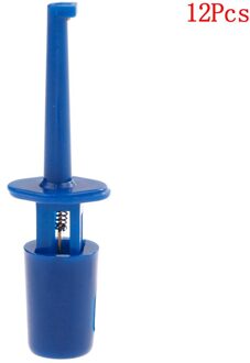 Mini 12Pcs/10 Pcs Enkele Test Hook Clip Test Probe Voor Elektronische Testen Ic Grabber Grote Ronde Krokodil clip Hook Test Clip blauw 12stk