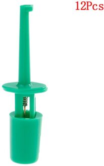 Mini 12Pcs/10 Pcs Enkele Test Hook Clip Test Probe Voor Elektronische Testen Ic Grabber Grote Ronde Krokodil clip Hook Test Clip groen 12stk