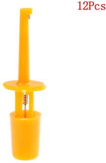 Mini 12Pcs/10 Pcs Enkele Test Hook Clip Test Probe Voor Elektronische Testen Ic Grabber Grote Ronde Krokodil clip Hook Test Clip oranje 12stk