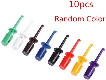 Mini 12Pcs/10 Pcs Enkele Test Hook Clip Test Probe Voor Elektronische Testen Ic Grabber Grote Ronde Krokodil clip Hook Test Clip willekeurig 10stk