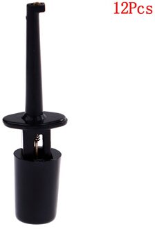 Mini 12Pcs/10 Pcs Enkele Test Hook Clip Test Probe Voor Elektronische Testen Ic Grabber Grote Ronde Krokodil clip Hook Test Clip zwart 12stk