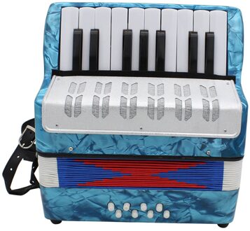 Mini 17-Key Accordeon Duurzaam 8 Bas Accordeon Educatieve Muziekinstrument Speelgoed Voor Amateur Beginner Beste Cadeau Blauw