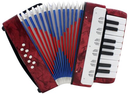 Mini 17-Key Accordeon Duurzaam 8 Bas Accordeon Educatieve Muziekinstrument Speelgoed Voor Amateur Beginner Beste Cadeau Rood