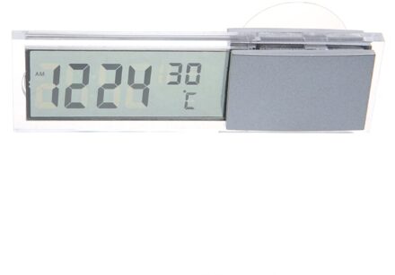 Mini 2 In 1 Lcd Digitale Auto Klok + Thermometer W/Zuignap