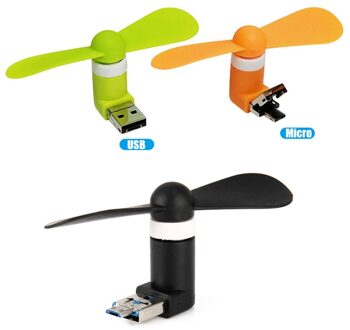 Mini 2 In1 Micro Usb Otg Fan Draagbare Flexibele Cooling Mobiele Telefoon Fan Usb Gadget Voor Otg Android Power Bank desktop Laptop wit