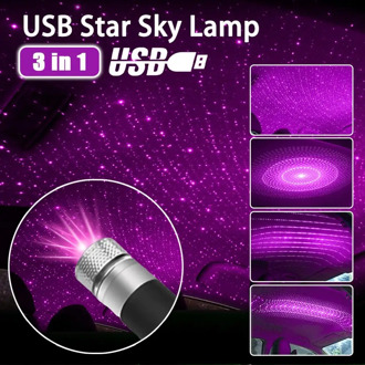 MINI 3 In 1 Car Roof Star Sky Lamp 4 Patterns Laser Projector Light USB Plug DJ Disco Stage Lighting Effect Atmosphere Lights