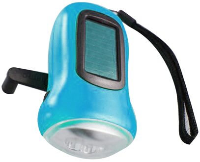 Mini 3 Led Zonne-energie Hand Crank Zaklamp Oplaadbare Led Emergency Tent Camping Zaklamp Draagbare Voor Buiten Gebruik blauw