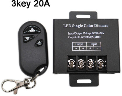 Mini 3 Sleutels Een Kleur Dimmer Controller Voor 5050 3528 3014 2835 Led Strip Licht Tape Lamp 12V 24V 3 Key 20A