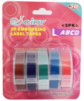 Mini 3D Embossing Printer Met 5Pcs Pvc Label Tapes Diy Hand Label Maker Handleiding Tape Handmatig Schrijfmachine Belettering Machine decor