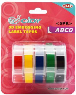 Mini 3D Embossing Printer Met 5Pcs Pvc Label Tapes Diy Hand Label Maker Handleiding Tape Handmatig Schrijfmachine Belettering Machine decor