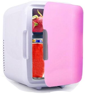 Mini 4-Liter Koelkast Koeling Kleine Draagbare Constante Temperatuur Koelkast Voor Thuis En Auto Gebruik 220V roze