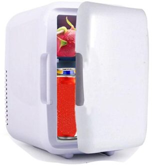 Mini 4-Liter Koelkast Koeling Kleine Draagbare Constante Temperatuur Koelkast Voor Thuis En Auto Gebruik 220V wit