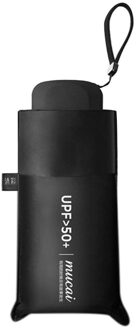 Mini 5 Opvouwbare Mini Vrouwen Pocket Kleine Paraplu Anti Uv Parasol Regen Winddicht Licht Opvouwbare Draagbare Paraplu zwart