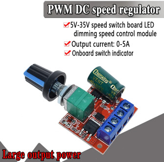 Mini 5A 90W PWM 12V DC Motor Speed Controller Module DC-DC 4.5V-35V Adjustable Speed Regulator Control Governor Switch 24V