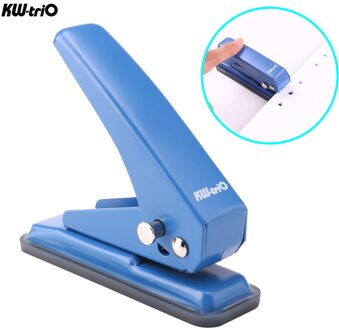 Mini 6Mm 20 Vel Capaciteit Metalen Enkele Perforator 1-Gat Papier Puncher Gaten Verminderde Inspanning Met Kladjes collector Voor Kantoor blauw