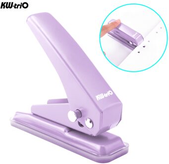 Mini 6Mm 20 Vel Capaciteit Metalen Enkele Perforator 1-Gat Papier Puncher Gaten Verminderde Inspanning Met Kladjes collector Voor Kantoor paars
