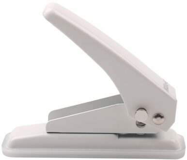Mini 6Mm 20 Vel Capaciteit Metalen Enkele Perforator 1-Gat Papier Puncher Gaten Verminderde Inspanning Met Kladjes collector Voor Kantoor wit
