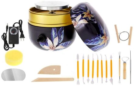 Mini Aardewerk Wiel Machine, verstelbare Snelheid Mini Elektrische Aardewerk Machine Met Lade 16 Stuk Diy Klei Tool Set Us Plug