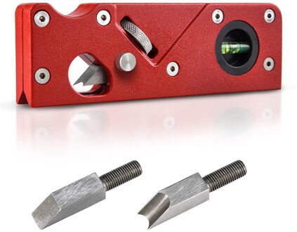 Mini Afschuining Vliegtuig Set Voor Hout Draagbare Verstelbare Hout Trimmer Met Level-Meter & Afschuining Houtbewerking Gereedschap Kit 15*5*2Cm MJJ88 rood 1