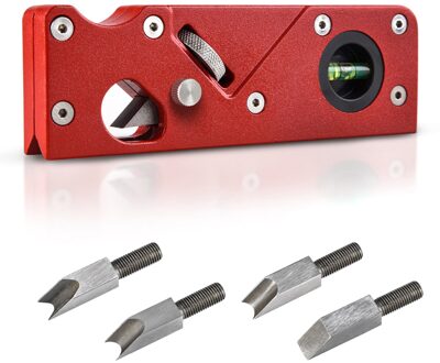 Mini Afschuining Vliegtuig Set Voor Hout Draagbare Verstelbare Hout Trimmer Met Level-Meter & Afschuining Houtbewerking Gereedschap Kit 15*5*2Cm MJJ88 rood 2