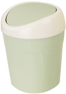Mini Afvalbakken Desktop Plastic Huisvuilemmer Kantoor Prullenbak Huishoudelijke Opslag Vat Tafel Vuilnisbak Kleine Afvalbak Met Deksel groen