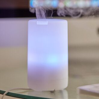 Mini Air Ultrasone Luchtbevochtiger Usb Opladen 7 Kleur Led Nachtlampje Aromatherapie Etherische Olie Aroma Diffuser Voor Home Car Office wit kleurrijk licht