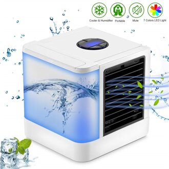 Mini Airco Luchtkoeler Fan 7 Kleuren Licht Usb Draagbare Airconditioner 3 Gear Persoonlijke Ruimte Air Cooling Fan voor Thuis met led