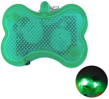 Mini Anti-Verloren Led Bone Vorm Hanger Pet Hond Kat Puppy Led Knippert Kraag Veiligheid Nachtlampje Hanger Hond supplies Pet Producten groen