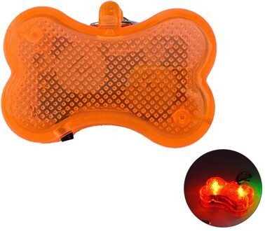 Mini Anti-Verloren Led Bone Vorm Hanger Pet Hond Kat Puppy Led Knippert Kraag Veiligheid Nachtlampje Hanger Hond supplies Pet Producten Oranje