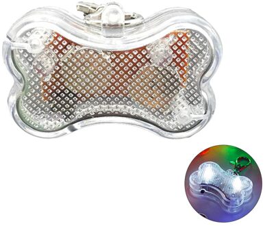 Mini Anti-Verloren Led Bone Vorm Hanger Pet Hond Kat Puppy Led Knippert Kraag Veiligheid Nachtlampje Hanger Hond supplies Pet Producten wit