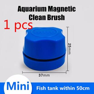 Mini Aquarium Aquarium Magnetische Schoon Drijvende Glas Borstel Algen Schraper Curve Glas Cleaner Window Magneet Schoonmaken Tool 1 blauw