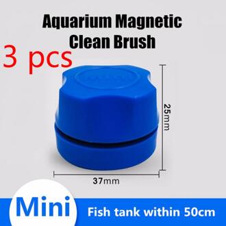 Mini Aquarium Aquarium Magnetische Schoon Drijvende Glas Borstel Algen Schraper Curve Glas Cleaner Window Magneet Schoonmaken Tool 3 blauw