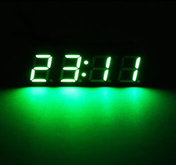 Mini Auto Digitale Klok Thermometer Voltmeter 3 In 1 Led Display Digitale Timer Voltmeter Interieur Elektronische Accesso groen