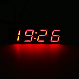 Mini Auto Digitale Klok Thermometer Voltmeter 3 In 1 Led Display Digitale Timer Voltmeter Interieur Elektronische Accesso Rood