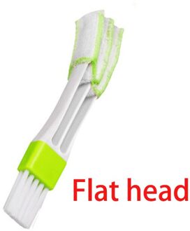 Mini Auto Reinigingsborstel Voor Luchtuitlaat Multifunctionele Jaloezieën Toetsenbord Borstel Dust Tool Voor Auto/Home groen Flat hoofd