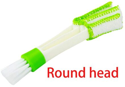 Mini Auto Reinigingsborstel Voor Luchtuitlaat Multifunctionele Jaloezieën Toetsenbord Borstel Dust Tool Voor Auto/Home groen ronde hoofd