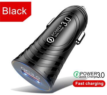 Mini Auto Usb Laders Adapter Snelle Lading QC3.0 Voor Iphone Samsung Xiaomi Huawei Usb Snel Opladen Voor Mobiele Telefoon Auto lader zwart