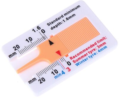Mini Autoband Loopvlak Dieptemeter Meter Meten Loopvlak Brake Pad Band Dikte Meters Monitoring Kaart 0-20Mm geel