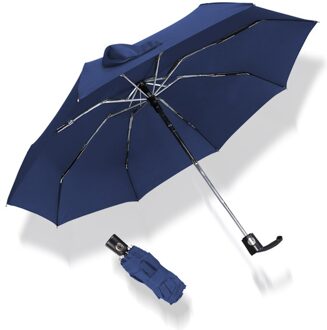 Mini Automatische Windbestendig Paraplu Regen Vrouwen 5 Opvouwbare Paraplu Mannen Draagbare Uv Parasol Reizen Outdoor Kids Paraplu blauw