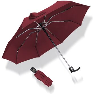 Mini Automatische Windbestendig Paraplu Regen Vrouwen 5 Opvouwbare Paraplu Mannen Draagbare Uv Parasol Reizen Outdoor Kids Paraplu rood