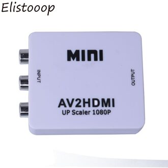 Mini AV naar HDMI Video Converter Box AV2HDMI RCA AV HDMI CVBS naar HDMI Adapter voor HDTV TV PC DVD xbox Projector wit