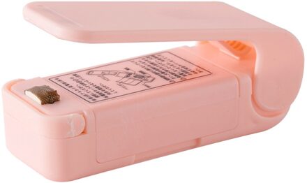 Mini Bag Sealer Draagbare Quick Handheld Warmte Seale Sluitmachine Voor Voedsel Keuken Opslag roze