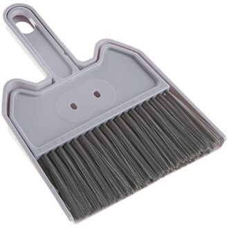 Mini Bezem Stoffer Set Huishoudelijke Reiniging Bed Desktop Reiniging Artefact Kleine Nummer Bezem Set Combinatie licht grijs