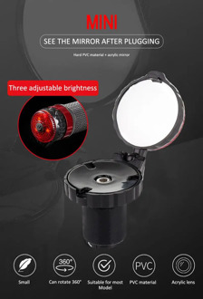 Mini Bicycle Rearview Mirror With Warning Light 360 Degree Rotatable MTB Road Bike Handlebar Mirror Cycling Accessories