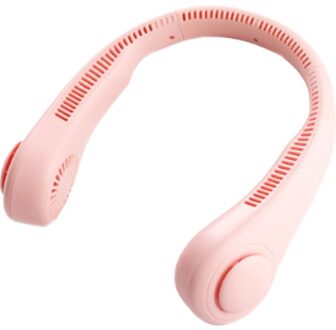 Mini Bladeless Fan Hals Fan 4000Mah Usb Oplaadbare Fan Mute Sport Fans Voor Thuis Outdoor Ventilador Portatil abanicos roze