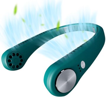 Mini Bladeless Fan Hals Fan Usb Oplaadbare Fan Mute Sport Fans Voor Thuis Outdoor Ventilador Portatil Abanicos groen