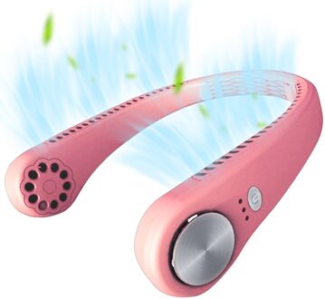 Mini Bladeless Fan Hals Fan Usb Oplaadbare Fan Mute Sport Fans Voor Thuis Outdoor Ventilador Portatil Abanicos Roze