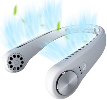 Mini Bladeless Fan Hals Fan Usb Oplaadbare Fan Mute Sport Fans Voor Thuis Outdoor Ventilador Portatil Abanicos wit