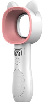 Mini Bladeless Ventilator USB Opladen Cartoon Katten Oren 3 Snelheden Draagbare voor Thuis Kantoor TY wit